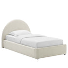 Modway Resort Performance Velvet Arched Round Twin Platform Bed - Alabaster-LVL Legs