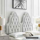 Modway Augustine Tufted Performance Velvet Twin Headboard - Light Grey-Performance Velvet Upholstery