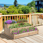 Outsunny 3-Tier Raised Garden Bed - 49" L x 49" W x 22" H - Natural-Solid wood structure for long time's usage 