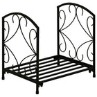 Outsunny Firewood Rack Outdoor - 16" Metal Fireplace Log Holder - Black-Four legs lift off the ground, helping to keep logs dry and aerated
