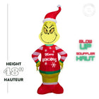 GEMMY Airblown Inflatable Christmas Grinch with Merry Grinchmas Ugly Sweater-For indoor and outdoor use