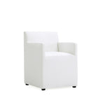 Manhattan Comfort Anna Square 22.83" Modern Faux Leather Upholstered Dining Armchair - Cream-Weight Capacity: 300 lb