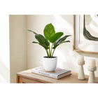 Monarch Specialties 17" Artificial Indoor Aureum - Table - White Pot-7 real touch, adjustable, green leaves create a lifelike appearance