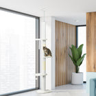 PawHut 88.5" - 100.5" Floor-To-Ceiling Cat Tree with Scratching Posts - White-Multi-level design meets the desire to climb and explore 