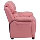 Flash Furniture Deluxe Padded Contemporary Pink Vinyl Kids Recliner with Storage Arms-CA117 Fire Retardant Foam