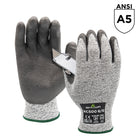 SHOWA S-TEX Smooth Polyurethane A5 Cut Resistant Poly Glove - Knit HPPE/Stainless Steel Liner - Grey - X-Large -13-gauge seamless knit with stainless steel and HPPE