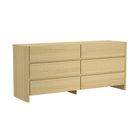 Manhattan Comfort Linda Modern 2-Piece Dresser and Nightstand Set - Natural Oak-9