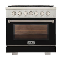 Kucht 36" KFX-X Series Pro Style Propane Gas Range - Stainless Steel/Black-New true simmer burners for precise low heat cooking