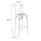 Modway Gear Bar Stool - White-Elm Wood Construction