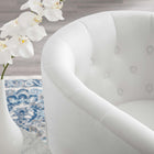 Modway Prospect Tufted Performance Velvet Swivel Armchair - White-Performance Velvet Upholstery