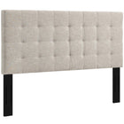 Modway Paisley Tufted Upholstered Linen Fabric King and California King Headboard - Beige-Elegant Biscuit Tufted Headboard