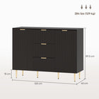 HOMCOM 47.2" L Sideboard Buffet Cabinet - Black-All-purpose storage cabinet also serves as an TV stand, holding TV up to 55"