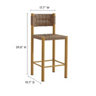 Modway Parkland Outdoor Patio Rattan and Aluminum Counter Stools - Natural - Set of 2-Synthetic Rattan Backrest and Seat