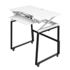 Rocelco 40" Deluxe Adjustable Height Desk Riser and Floor Stand Bundle - White/Black-EXTRA LARGE WORK SURFACE: 40" wide by 23.5" deep desktop holds up to two 32" monitors and 25.5" wide by 11.25" deep retractable keyboard tray will hold a laptop if needed