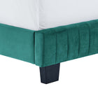 Modway Celine Channel Tufted Performance Velvet Full Bed - Teal-Solid Wood Legs