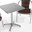 Flash Furniture 23.5'' Square Aluminum Indoor/Outdoor Table with 2 Rattan Chairs (TLH24SQ020CHR2)-7