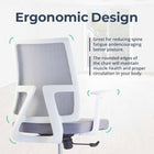 MotionGrey AeroMesh Ergonomic Office Chair - Mesh Back Support with Adjustable Armrests - White-5