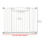 PawHut 29"-39" Pet Gate with Door Pressure Fit Dog Gate for Stairs - White-Colour: White