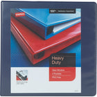 Staples Heavy-Duty View Binder with D-Rings - 3" - Blue-Back-mounted rings allow pages to lie flat