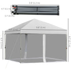 Outsunny Pop-Up Canopy Tent Outdoor Party Tent - Silver-With foldable steel frame for stability and convenience