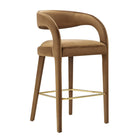 Modway Pinnacle Performance Velvet Bar Stool - Brown Gold - Set of 2-Assembly Required