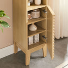 Modway Render Tall Narrow Bathroom Storage Cabinet - Oak-Adjustable Shelves