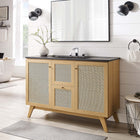Modway Soma 48" Single Sink Bathroom Vanity - Oak/Black-Metal Doorknobs