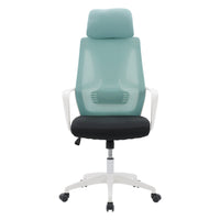 CorLiving Workspace Mesh Back Office Chair - Teal and Black-Mesh backrest design is breathable and well-ventilated