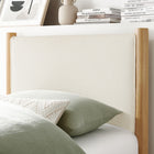 Modway Maven Twin Size Boucle Upholstered Platform Bed - Feather Oak-Boucle Upholstered Headboard and Footboard