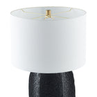 Hudson&Canal Turbida 24" Tall Table Lamp with Fabric Shade - Matte Black/Brass/White-Rated for one 60W incandescent bulb - 9W LED bulb, 13W fluorescent (CFL) bulb, or 9W self-ballasted LED bulb, E26-base bulb, Bulb not included