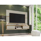 Manhattan Comfort Vernon 62.99" Mid-Century Modern Floating Entertainment Center - Off White and Cinnamon-Recommended for up to a 55" TV