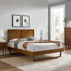 Modway Marlee Wood Full Platform Bed with Angular Frame - Walnut-Wood, MDF, and Veneer Construction