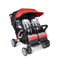 Gaggle Compass Quad 4-Passenger Stroller - Red-Striking the perfect balance of strength and mobility, the Sport strollers are constructed of durable tubing that is lightweight for easy maneuverability