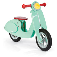 Janod Balance Bike Scooter - Mint-Smart retro-style wooden balance bike for outdoor adventures