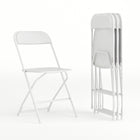 Flash Furniture Hercules Series 800 lb. Capacity Premium Plastic Folding Chair, White, 4 Pack-Armless