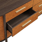Modway Coralie Curved 6-Drawer Vegan Leather Oval Dresser - Walnut Tan-8