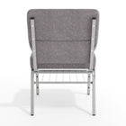 Flash Furniture HERCULES Series 21"W Church Chair with Book Rack - Silver Vein Frame - Grey Fabric-5" Thick Waterfall Edge Seat