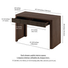 Hudson&Canal Palmera Rectangular Fluted Desk - 47.5" W - Brown Oak-Weight capacity for each drawer supports up to 20 lbs