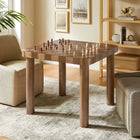 Modway Oscar 36" Square Checkered Dining Table - Walnut and Dark Walnut-Seats 2–4 People