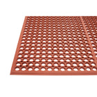 Edgewood Competitor Series Light Grease Resistant Open Top Anti-Fatigue Mat - 3' W x 5' L x 9/16" D - Burnt Orange-Perforated face style for drainage
