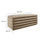 Modway Mezzo Upholstered Performance Velvet Storage Bench - Taupe-Stain-Resistant Fabric