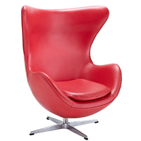 Modway Glove Leather Lounge Chair - Red-High Density Foam Cushioning
