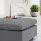 Modway Commix Sunbrella Outdoor Patio Ottoman - Grey-Foam Padded Cushions