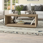 Hudson&Canal Evie 48"W Rectangular Coffee Table - Antiqued Grey Oak-Product Dimensions: 23.5" L x 47.5" W x 18" H