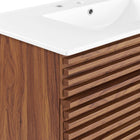 Modway Render 36" Bathroom Vanity - Walnut/White-Tapered Wood Legs
