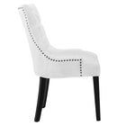 Modway Regent Tufted Fabric Dining Chair - White-Solid Wood Legs