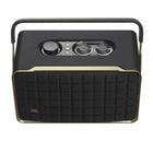 JBL Authentics 300 - Portable smart home speaker with Wi-Fi, Bluetooth and Voice Assistants-Personalize your audio with intuitive on-speaker controls that adjust volume, bass, and treble levels. Use Alexa or Google Assistant to control your device with your voice. Or use the JBL One app for even more options to customize EQ, settings, and find your new favorite song using the integrated music services.