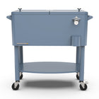 Permasteel 80 qt Rolling Patio Cooler with Divider & Shelf - Blue-The removable divider allows for five configurable styles to meet your needs 
