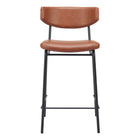 Zuo Charon Counter Stool - Vintage Brown - Set of 2-Plush and durable faux leather fabric