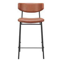 Zuo Charon Counter Stool - Vintage Brown - Set of 2-Plush and durable faux leather fabric